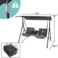 thumbnail image 4 of LAZZO 2-Seat Outdoor Patio Swing Chair, Canopy Porch Swing with Cooler and Removable Cushion, Gray, 4 of 9