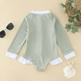 thumbnail image 7 of TOOYOU Girls One-Piece Swimsuit Summer Toddler Long Sleeve Solid Color Ruffles Beach Onesie Swimsuit Bikini Sweet Girl Swimsuits For Swimming Lessons Size 4-5 Years Green, 7 of 7
