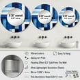 thumbnail image 4 of DESIGN ART Designart "Blue White Sapphire Symmetry" Abstract Shapes Wall Mounted Round Mirror - Blue Modern Large Mirror Wall Décor 36x36 - Disc of 36, 4 of 6