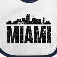 thumbnail image 4 of Inktastic Miami Skyline Grunge Boys or Girls Baby Bib, 4 of 4