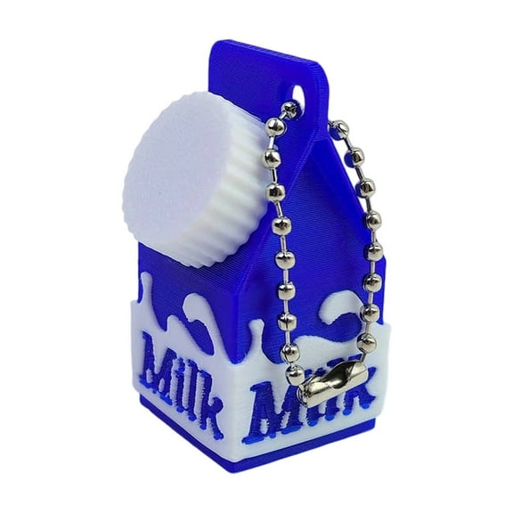 Portable Travel Keychain - Cute Milk Carton Mini Container for Keys, Bag or Backpack Hanging Accessory