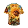 thumbnail image 3 of Daiia Sunflower Blue Sky Hawaiian Shirt for Men Gentle Cotton Regular Short Sleeve Casual-X-Large, 3 of 9