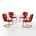 thumbnail image 4 of Crosley Furniture Ridgeland Ensemble de Salle à Manger d'Extérieur en Métal 5 Pcs, Fini Rouge Vif Lustré, 4 of 13