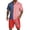 Deep Red, variant on 4th of July Men's 2 Piece Shorts Set Summer Beach Outfits Short Sleeve Button Down Shirts and Shorts US 250 Years Anniversary Vacation Sets