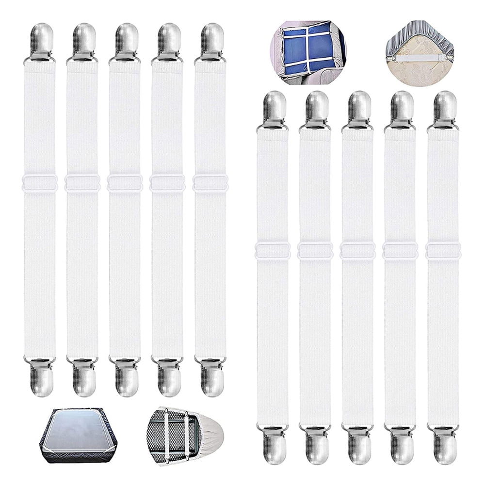 Bed Sheet Fasteners,8Pcs Adjustable Sheet Straps Heavy Duty Bed Sheet