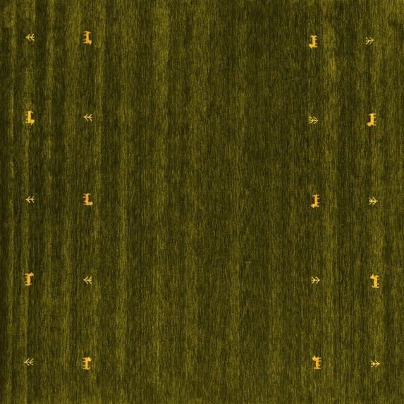 Ahgly Company Indoor Square Abstract Yellow Contemporary Area Rugs, 5' Square
