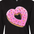 thumbnail image 4 of Inktastic Heart Shaped Donut with Pink Icing and Sprinkles Long Sleeve T-Shirt, 4 of 5