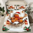 thumbnail image 2 of Feelyou Brown Gingerbread Man Full Size Sheets for Child, Cartoon Xmas Tree Bed Sheets, Winter Flower Plant Sheet Sets, Luxury Bedroom Decor, 4 Pieces, 2 of 7