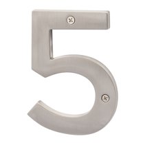 Sure-Loc Hn5-5 5"" Tall Satin Zinc Nickel House Number 5 - Nickel