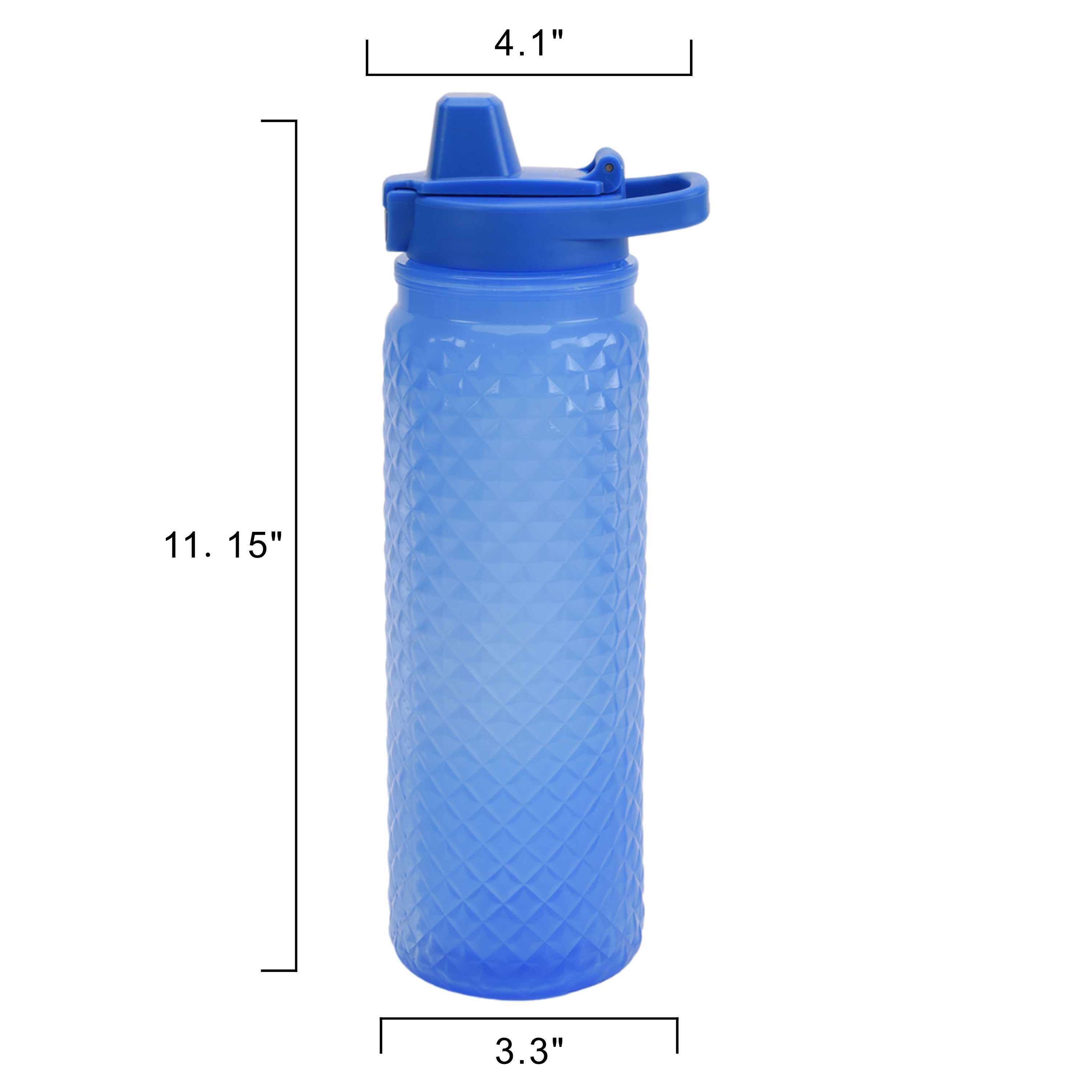 Mainstays 24-Ounce Plastic Textured Water Bottle, Blue