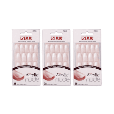 KISS Salon Acrylic French Nude Nails, 28 Count - Walmart.com