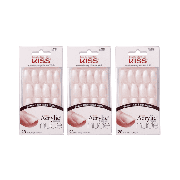 KISS Acrylic Nude French Nails  (#KAN07 - 3PACKS)