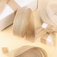 thumbnail image 6 of 3 Rolls 32.8 Yard Natural Burlap Ribbons 1.18 inch Rustic Jute Ribbon 10 M Each Tan Ribbon Thin Twine Ribbon Ribbon for Crafts Christmas Bow Gift Wrapping Weddings, 6 of 7