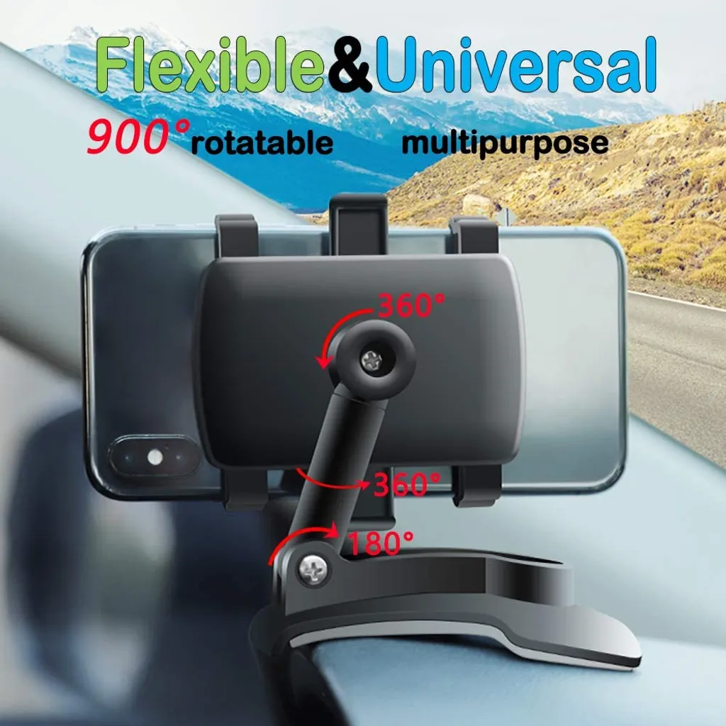 360° Rearview Mirror Phone Holder,Car Rearview Mirror Mount Phone