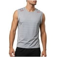 thumbnail image 2 of Ceisia Men's Sleeveless Tank Top Solid Color Ice Silk Mesh Fabric Quick Dry Breathable Cool Touch Gym Running Workout Vest Gray Gifts for Father 4X, 2 of 4