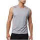 thumbnail image 2 of Camiseta de tirantes de cuello redondo para hombre, color liso, informal, holgada, deportiva, transpirable, de seda helada, corta, de poliéster., 2 of 4