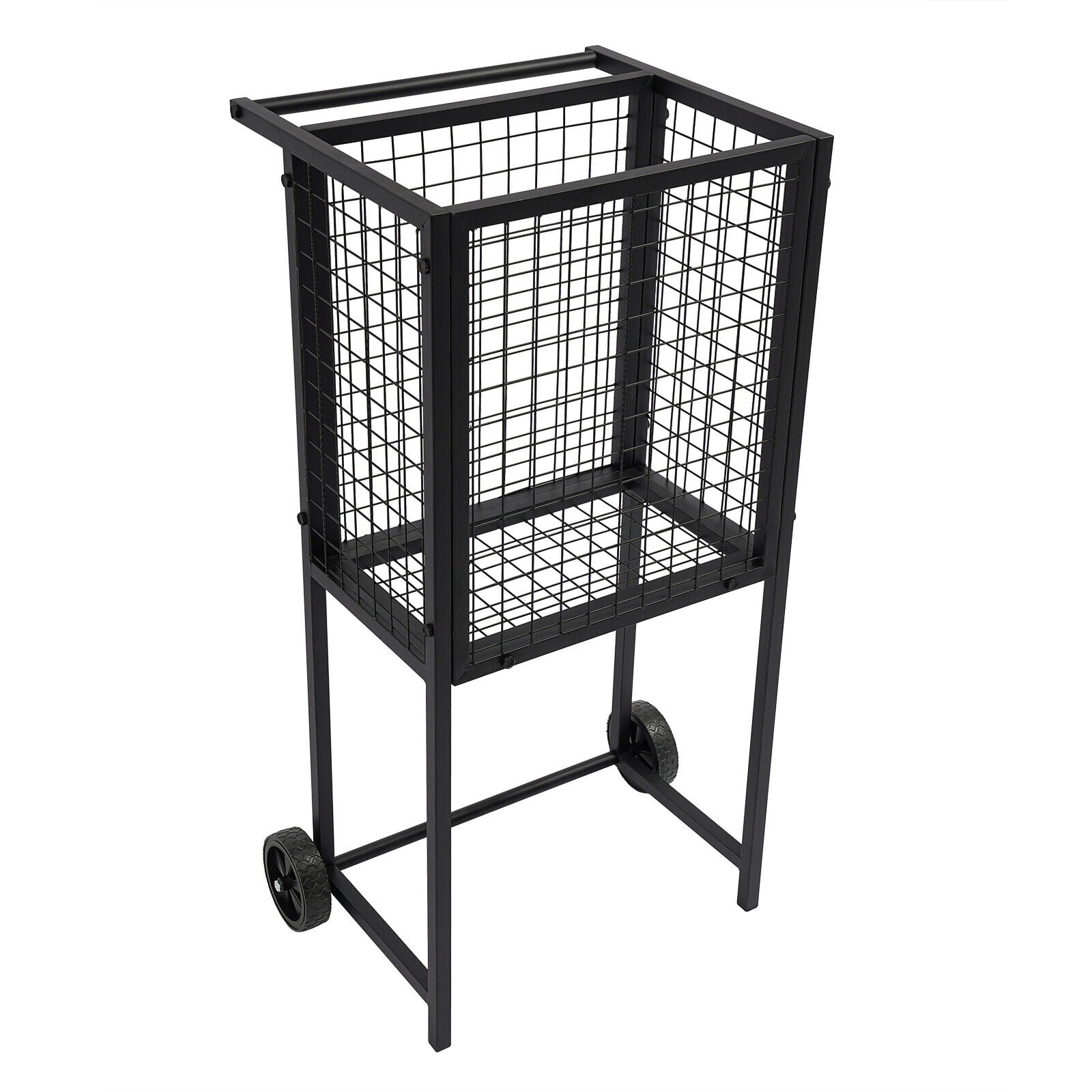 Portable Tennis & Pickleball Hopper, Tennis Ball Cart Compact Design, Lightweight Tennis Balls Basket Load Capacity 30 lbs, Smooth Rolling Cart for Tennis Balls, Sturdy Lightweight Construction