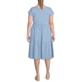 thumbnail image 3 of Terra & Sky Women's Plus Size Tiered V-Neck Knit Dress, 3 of 5