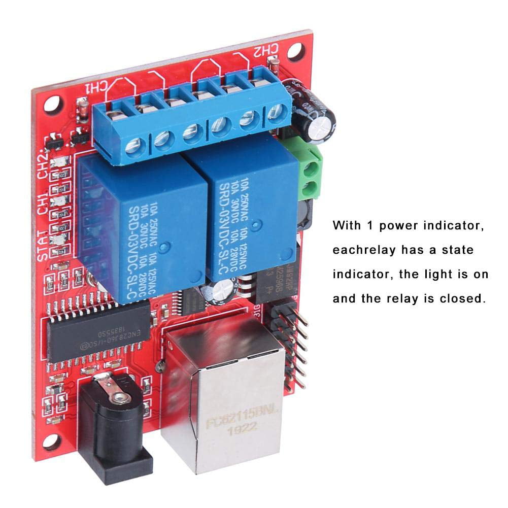 Controller Module LAN Ethernet Network for Ethernet Up to 8 Outputs 2 Way with Power Indicator DC5V-24V Relay Board 