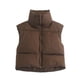 thumbnail image 5 of Chaleco de algodón para mujer, chaleco de invierno con cuello alto, chaleco de algodón grueso, chaleco de pan sin mangas para mujer, 5 of 6