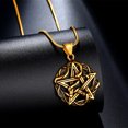 thumbnail image 4 of Jewmon Wiccan Pentagram Necklace for Men Pentacle Star Entwined Snake Pendant Unisex Necklace Protection Jewelry Gold, 4 of 9