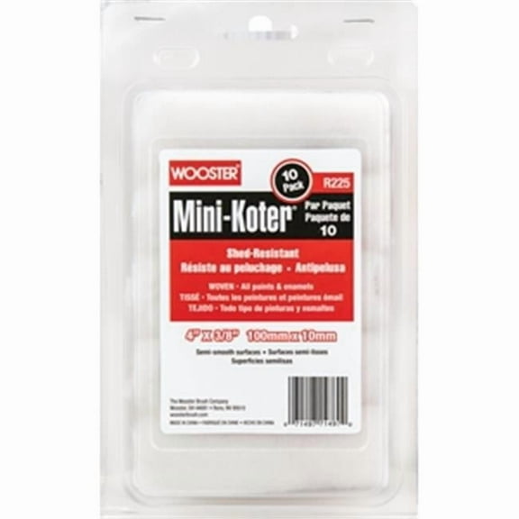 Wooster R225-4 4 x 0.375 in. Mini-Koter Shed-Resistant Woven Roller, Pack of 10