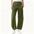 thumbnail image 2 of Inleife Women's Quick Dry Barrel Leg Pants with Side Pockets Elastic Waist Ankle Length Casual Activewear Trousers, 2 of 6