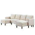 thumbnail image 5 of Roomfitters U-shaped Sponge-filled Cushion Combination Sofa, Ideal for Living Rooms, Studies, and Spacious Spaces, Providing Superior Comfort with Its High-Quality Fabric Upholstery, Beige, 5 of 17