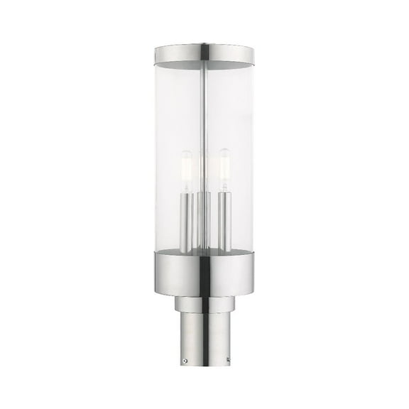 Livex Lighting - Hillcrest - 3 Light Outdoor Post Top Lantern-Polished Chrome