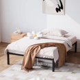 thumbnail image 1 of 14-Inch Full-Size Negro Metálico Cama Frame cm de Anchoith Almacenamiento Space cm de Alturaigh Bearing Capacity cm de Alturaeavy- cm de Profundidaduty Robusto Mattress Foundation Easy to..., 1 of 5