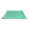 thumbnail image 2 of Ahgly Company Machine Washable Indoor Rectangle Medallion Turquoise Blue Traditional Area Rugs, 6' x 9', 2 of 4
