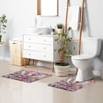 thumbnail image 5 of Toilet Rug U-Shaped Bathroom Rugs Non-Slip Soft Plush Machine Washable Contour Bath Mat Cartoon Girl and Graffiti 24x20, 5 of 9