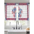 thumbnail image 2 of 4th of July Sheer Curtains 54 Inch Length 2 Panels Set Window Treatments, Red Blue Patriotic Flowers Star Stripes Wooden Rod Pocket Semi Curtains for Living Room/Bedroom/Kitchen Décor, 104"W x 54"L, 2 of 7