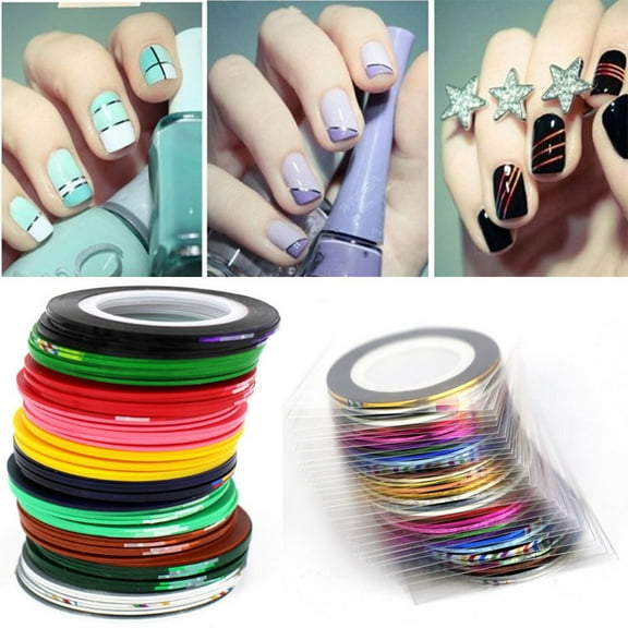 Nail Tools Art Striping Tape 43Pcs Mixed Colors Decoration Line Sticker for DIY Design 43PCS
