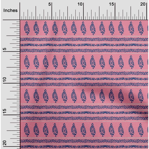 oneOone Cotton Silk Fabric Stripe|Swirl & Floral Block Print Sewing Fabric BTY 42 Inch Wide