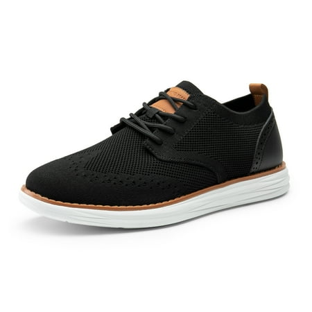 

Bruno Marc Men s Knitted Wingtip Craft Mesh Oxford Sneakers Casual Dress Lace-Up Lightweight Walking Shoes BLACK Size 9