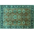 thumbnail image 1 of Ahgly Company Indoor Rectangle Oriental Turquoise Blue Traditional Area Rugs, 8' x 10', 1 of 4