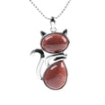 thumbnail image 1 of Colliers Pendentifs en Pierre Naturelle pour Femmes Perles en Forme de Chat Chaîne Bijoux, 1 of 6