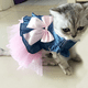 thumbnail image 4 of Vestido de mezclilla para mascotas con lindo nudo de lazo Chaleco cómodo Falda Ajuste de encaje Tutu Verano Primavera Ropa para gatos y perros Namotu CPB-DE-LYY2022-1, 4 of 5
