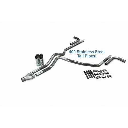 Ford F-150 98-03 2.5" Stainless Dual Exhaust Kit Y pipe Side Slash Tips