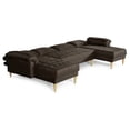 thumbnail image 4 of Sala Modular Doble Chaise Makora Salazar con Memory Foam Color Chocolate Lino Respaldo Reclinable de 3 Posiciones, 4 of 7