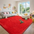 thumbnail image 4 of Red Shag Area Rugs for Bedroom Living Room,Ultra Soft Fluffy Christmas Area Rugs 9x12 for Dorm,Indoor Carpet Nursery Rugs for Kids Girls Room Home Decor (Red, 9X12 Feet), 4 of 17