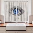 thumbnail image 2 of Ambesonne Eye Kitchen Curtains, Futuristic Mechanic Sight, 55"x39", Beige Navy Blue, 2 of 3