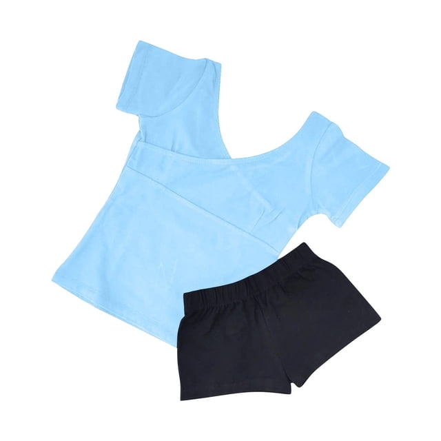 Odeerbi 2-15 Años Niñas Conjuntos de Verano Camisetas de Manga Corta de Algodón Pantalones Cortos Conjunto de Dos Piezas