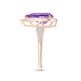 thumbnail image 3 of ANGARA Natural Claw-Set Pear 2.6 ct Amethyst Cocktail Ring with Diamonds in 14K Rose Gold for Women (Size-12x8mm) | February Birthstone, Anniversary, Jewelry Gift for Women | Natural Amethyst Ring, 3 of 10