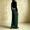 thumbnail image 6 of Karymi Pants for Women High Waist Wide Leg Suit Pants, Front Crease Pleated Draped Flare Trousers Elegant Office Long Pants with Pocket, 6 of 8