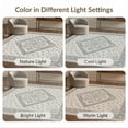 thumbnail image 7 of ODIKA 4'x6' Ivory Sage Diamond Medallion Washable Area Rug Classic Geometric Motifs With Intricate Botanical Scrollwork Multiple Stain Resistant, Low Pile, Easy Care for Dorm Room, Small Living, 7 of 7