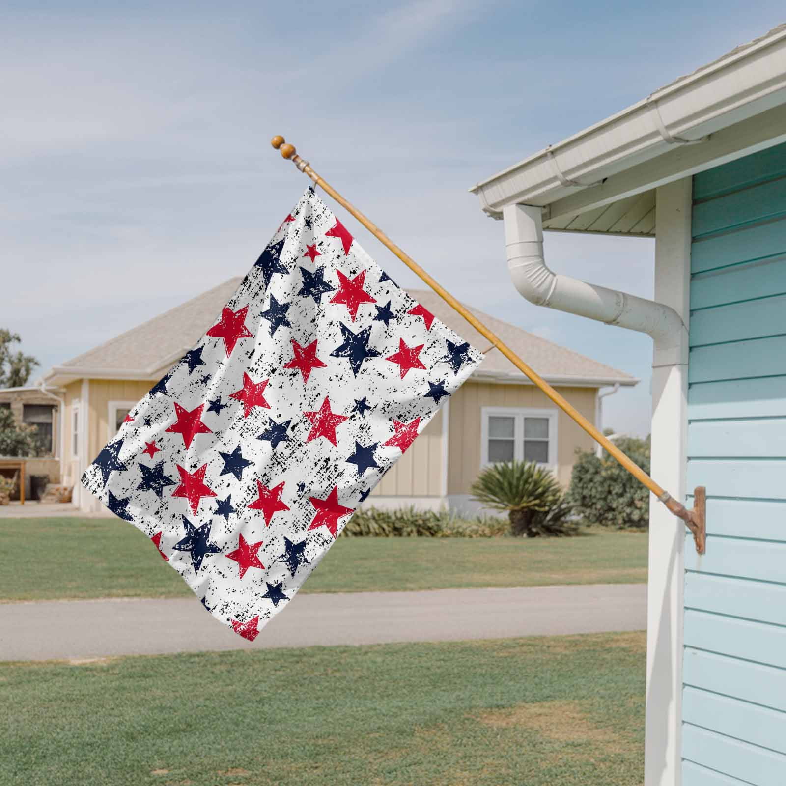 4th of July Flags for Outside 3x5 ft Red White Blue Stars Stripes Outdoor Flags Double Sided Grommets House Banner Vintage USA Flag Patio Yard Flag for Outdoor Party Porch Independence Day