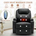 thumbnail image 4 of Lnsenfin Manual Swivel Rocker Recliner Chair with Massage Faux Leather for Living Room,Black, 4 of 7