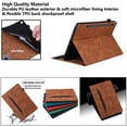 thumbnail image 4 of Allytechgroup Case for Samsung Galaxy Tab S9 FE+ / S9 FE Plus 12.4 inch with Pencil Holder Stand PU Leather Protective Case & Soft TPU Back Shell Shockproof Folio Wallet Cover with Card Slots, Brown, 4 of 6